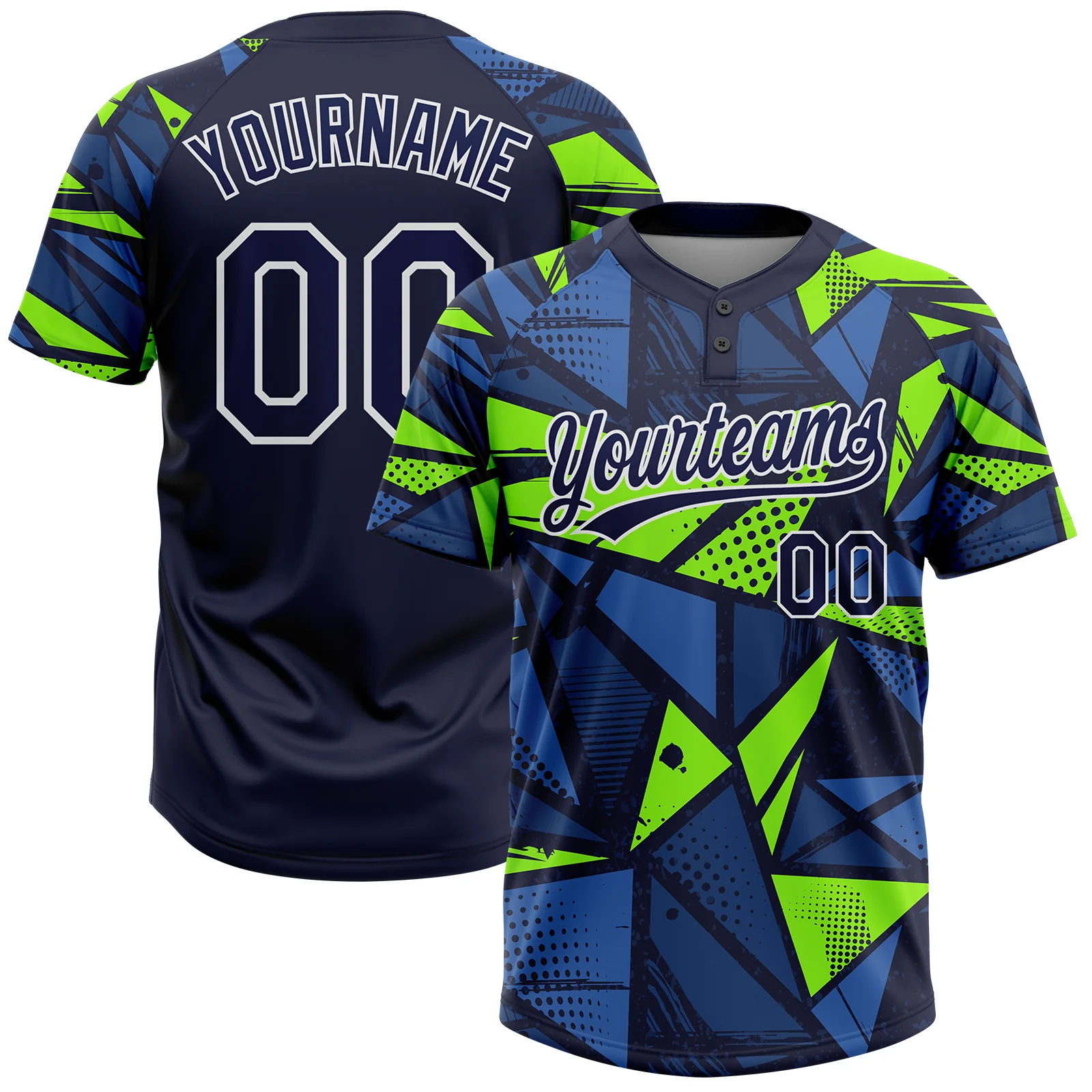 Custom-Navy-Navy-Neon-Green-3D-Pattern-Two-Button-Unisex-Softball-Jersey.webp